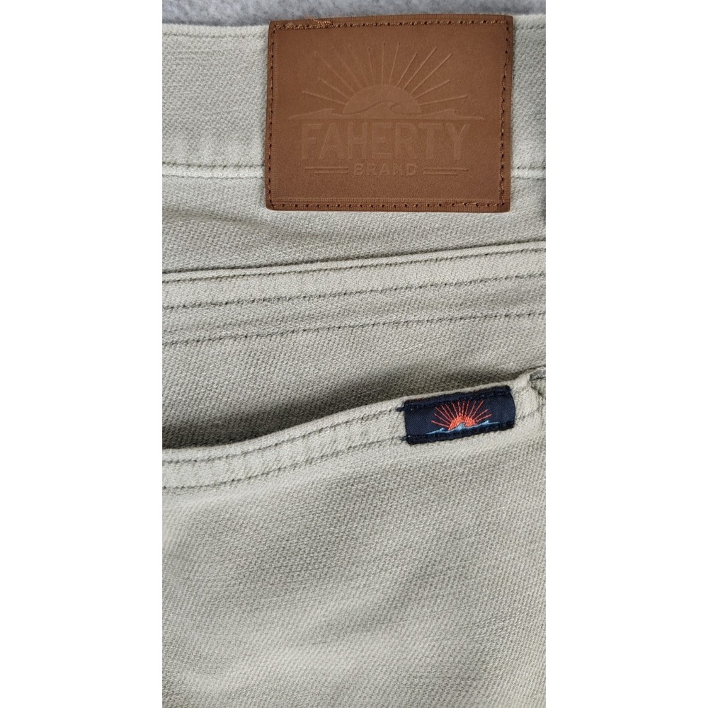Faherty Stretch Terry 5 Pocket Pants Men's Size 35x33 MBC0020-FOL Faded Olive - Picture 6 of 16
